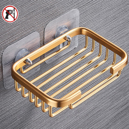 Multi-purpose Soap Dish Punch-free Aluminum Soap Holder Draining Shelve Wall Mounted Soap Container Bathroom Kitchen Accessories - StorageandmoreStorage