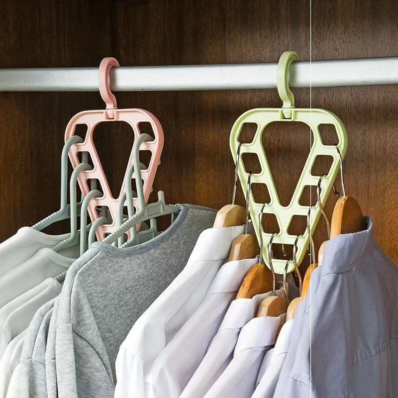 9-Hole Magic Clothes Hanger Closet Organizer Space Saving  Multi-function Drying Racks Wardrobe Scarf Storage Cloth Hanger - StorageandmoreStorage