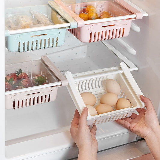 Kitchen Sundries Storage Box Multifunctional Storage Basket Refrigerator Plastic Basket Drawer Food Drink Stretch Storage Box - StorageandmoreStorage