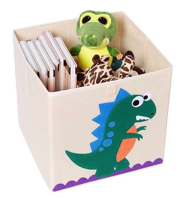 13 inch Foldable Embroidery Animal Cube Storage Box Oxford Fabric Kids Toys Organizers Bins Chest Organizer for Kids Nursery - StorageandmoreStorage