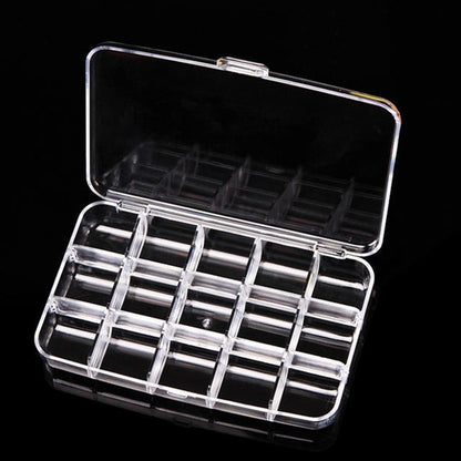 Transparent Nail Art Storage Box Jewelry Beads Gems False Tip Container Empty Nails Rhinestones Holder Case Organizer - StorageandmoreStorage