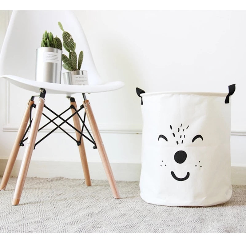 Handheld Large Laundry Basket Hamper Bag Cartoon Lovely Clothes Storage Barrel Clothes Kid Toy Sundries Organizer Storage Basket - StorageandmoreStorage