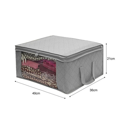 Quilt Storage Bag With Lid,Foldable Dust-Proof Storage Box,Large-Capacity Storage Bag For Clothes,Closet And Under-Bed Storage - StorageandmoreStorage