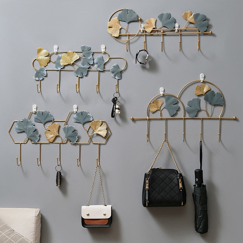 Creative Metal Key Hooks Coat Rack Nordic Home Decoration Iron Wall Shelving Storage Hanger Wall Hanging Hook - StorageandmoreStorage