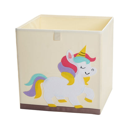 13 inch Foldable Embroidery Animal Cube Storage Box Oxford Fabric Kids Toys Organizers Bins Chest Organizer for Kids Nursery - StorageandmoreStorage