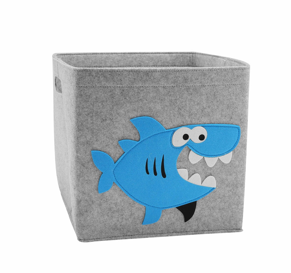 Creative Cartoon Animal Storage Box Felt Fabric Cube Nursery Shelf Home Closet Folding Storage Basket For Kids Toys Organizer - StorageandmoreStorage