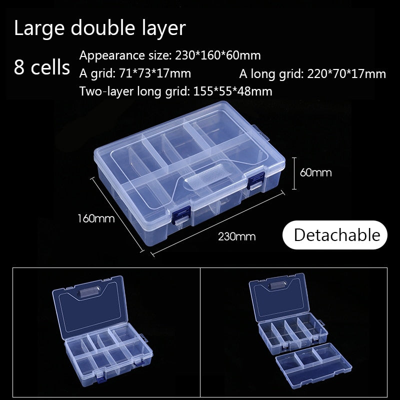 Transparent Plastic Jewelry Storage Box Tool Sorting Box Earring Bead Screw Toy Case Adjustable Parts Organizer Container 2021 - StorageandmoreStorage