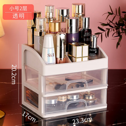 Desktop Cosmetics Home Office Storage Box Drawer Cabinet Jewelry Box Plastic Cosmetic Box Makeup Desk Accessories Organizer - StorageandmoreStorage