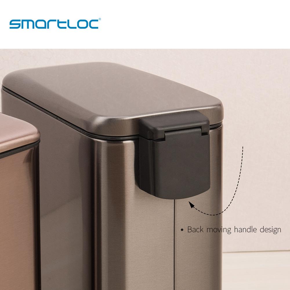 smartloc 5L Stainless Steel Rectangle Kitchen Trash Can  Dustbin Trash Bin Waste Bin Garbage Bag Holder Garbage Bin Kitchen Bin - StorageandmoreStorage