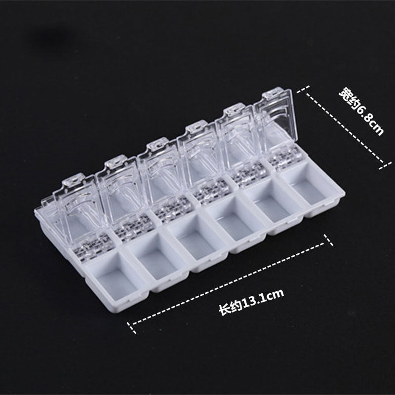 Transparent Nail Art Storage Box Jewelry Beads Gems False Tip Container Empty Nails Rhinestones Holder Case Organizer - StorageandmoreStorage