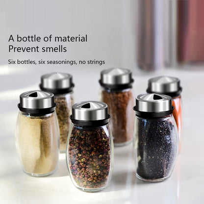 Rotating Cruet Condiment Seasoning Jars Set for Spices Pepper Sprays Bottles Salt Shakers Holder Kitchen Storage Rack Organizer - StorageandmoreStorage