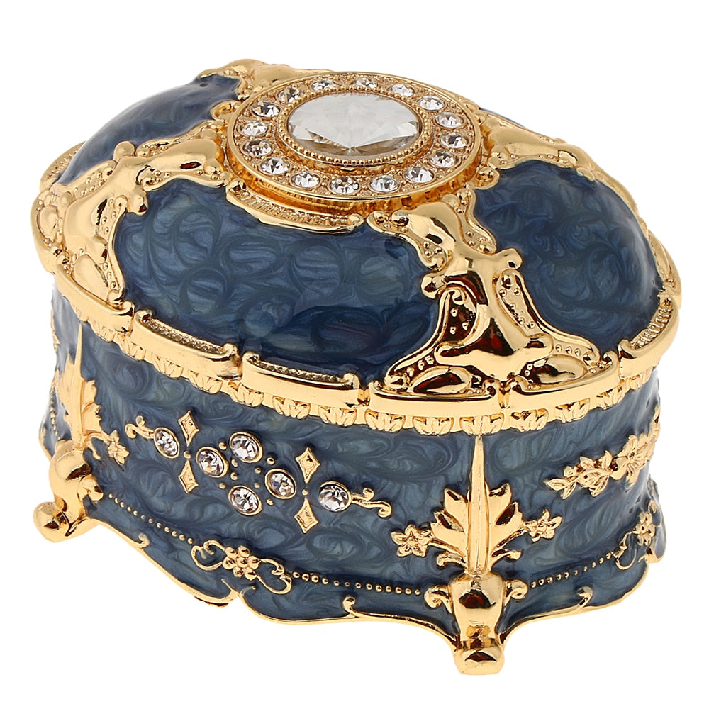 Luxury Vintage Metal Jewelry Box Ring Trinket Case Jewelry Bracelet Pearl Case Gift Storage Box Storage Cosmetic Hamper Giftcaja - StorageandmoreStorage