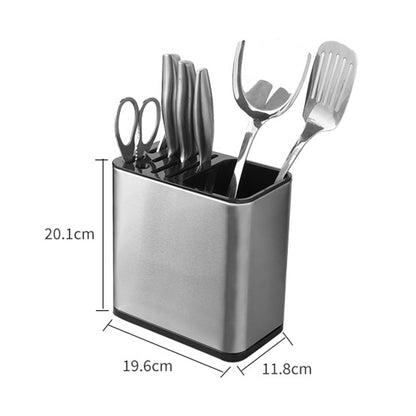 Kitchen Cutlery Organizer Knife Stand Plastic Drain Storage Holder Spoon Fork Chopstick Kitchenware Cooking Tool Tray Shelf Box - StorageandmoreStorage