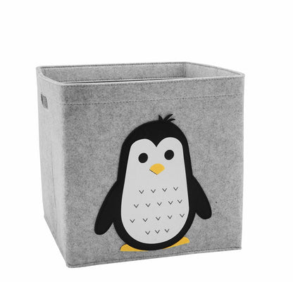 11inch Cube Children&#39;s Storage Box Cartoon Animal Felt Fabric Storage Basket For Kids Toys Organizers Kindergarten Closet Boxes - StorageandmoreStorage