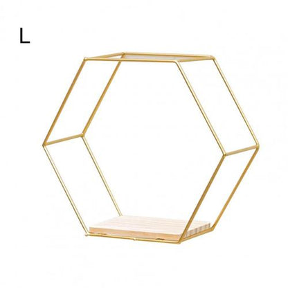 Wall Shelf Floating Shelves Wall Mounted Hexagon Storage Holder Storage Rack for Bedroom Living Room Office Organizer Decor - StorageandmoreStorage