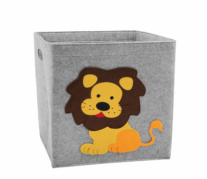 Creative Cartoon Animal Storage Box Felt Fabric Cube Nursery Shelf Home Closet Folding Storage Basket For Kids Toys Organizer - StorageandmoreStorage