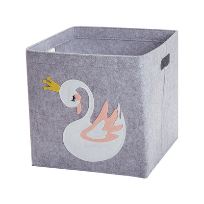 11inch Cube Children&#39;s Storage Box Cartoon Animal Felt Fabric Storage Basket For Kids Toys Organizers Kindergarten Closet Boxes - StorageandmoreStorage