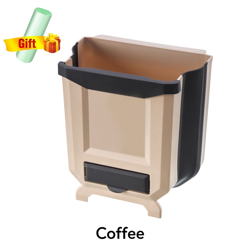 Folding Kitchen Trash Can Kitchen Folding Waste Bin Kitchen Garbage Cans Recycle Rubbish Bin for Kitchen Dustbin Garbage Bin - StorageandmoreStorage