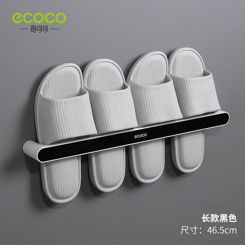 ECOCO Wall-mounted Bathroom Slipper Organizer Storage Rack Does Not Take Up Space Slippers Rack for Bathroom Accessories - StorageandmoreStorage