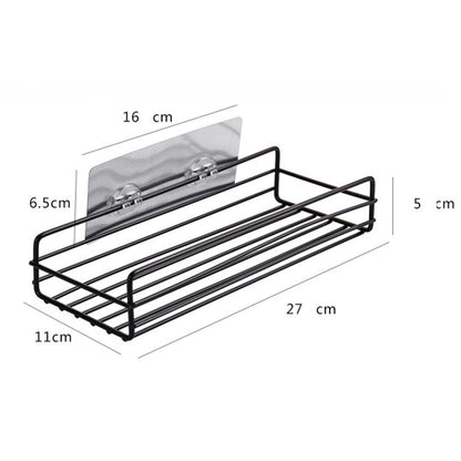 2pcs Bathroom shelf Corner Storage Rack Organizer Shower Wall Shelf Adhesive No Drilling Iron Kitchen Bathroom Shelve Kitchen - StorageandmoreStorage