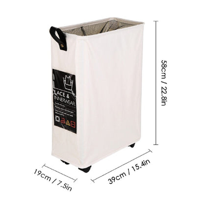 Foldable Laundry Basket Organizer For Dirty Clothes Laundry Hamper large sorter 3 Divider Collapsible Folding Basket with Wheels - StorageandmoreStorage