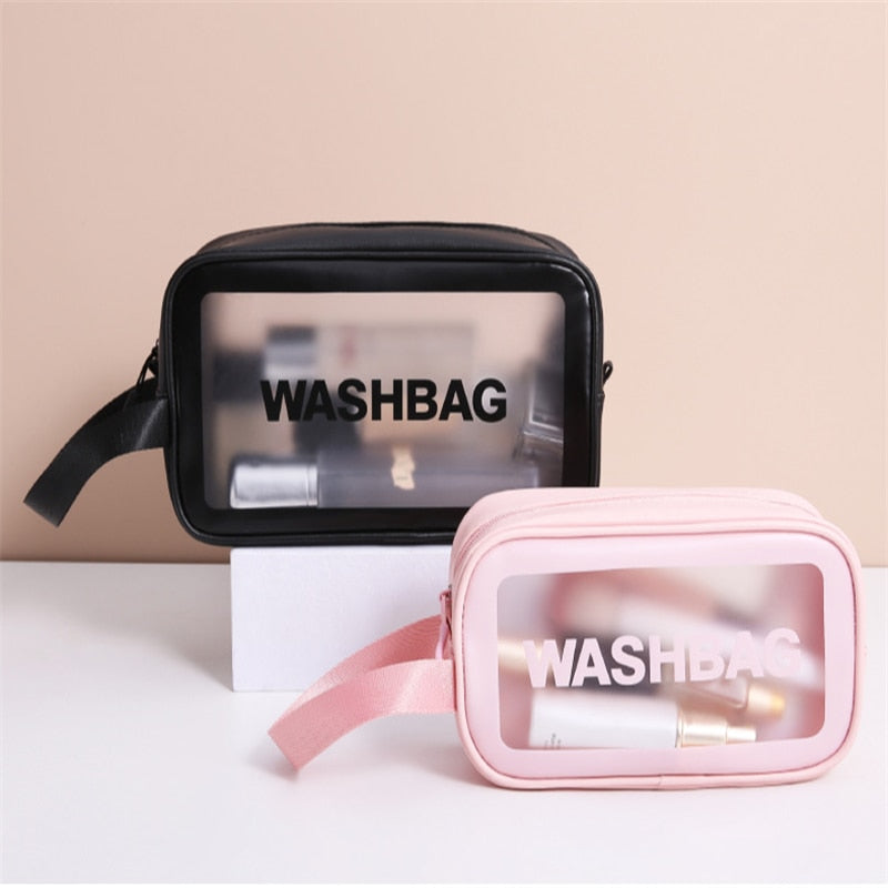 Women Portable Travel Wash Bag Female Transparent Waterproof Makeup Storage Pouch Large Capacity Cosmetic Organizer Beauty Case - StorageandmoreStorage