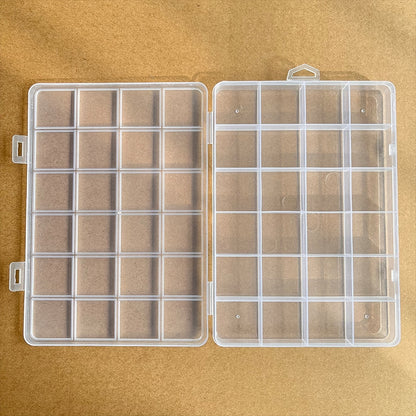 Yidensy 1pcs Square Transparent Plastic Storage Box Case 10/24 Slot Adjustable for Pills Jewelry Beads Earring Case Organizer - StorageandmoreStorage