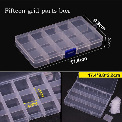 Container Plastic Box Practical Adjustable Compartment Jewelry Earring Bead Screw Holder Case Display case strage box - StorageandmoreStorage