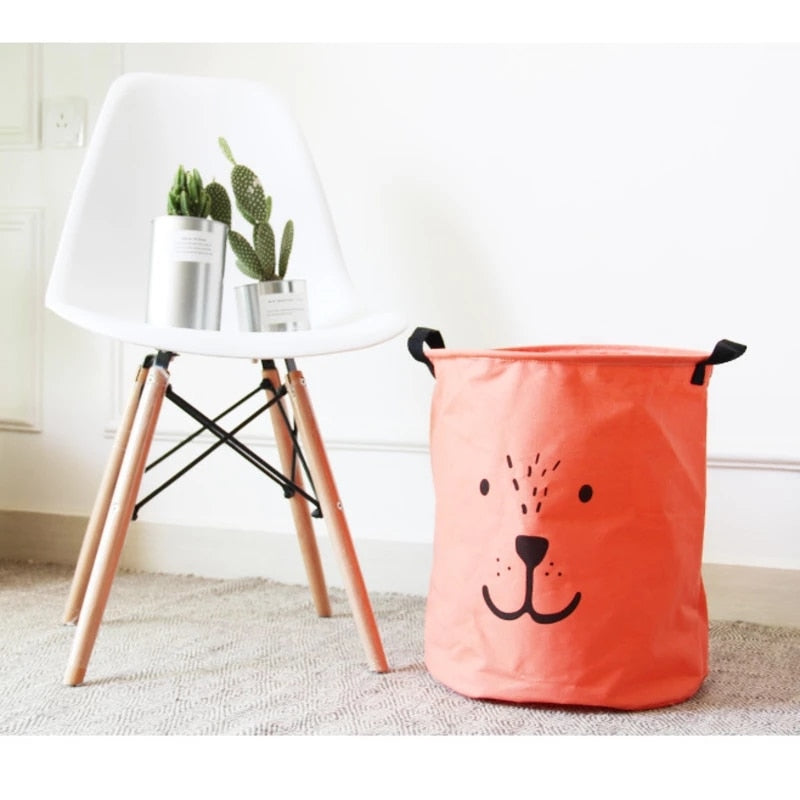 Handheld Large Laundry Basket Hamper Bag Cartoon Lovely Clothes Storage Barrel Clothes Kid Toy Sundries Organizer Storage Basket - StorageandmoreStorage