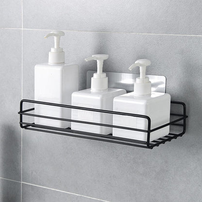 2pcs Bathroom shelf Corner Storage Rack Organizer Shower Wall Shelf Adhesive No Drilling Iron Kitchen Bathroom Shelve Kitchen - StorageandmoreStorage