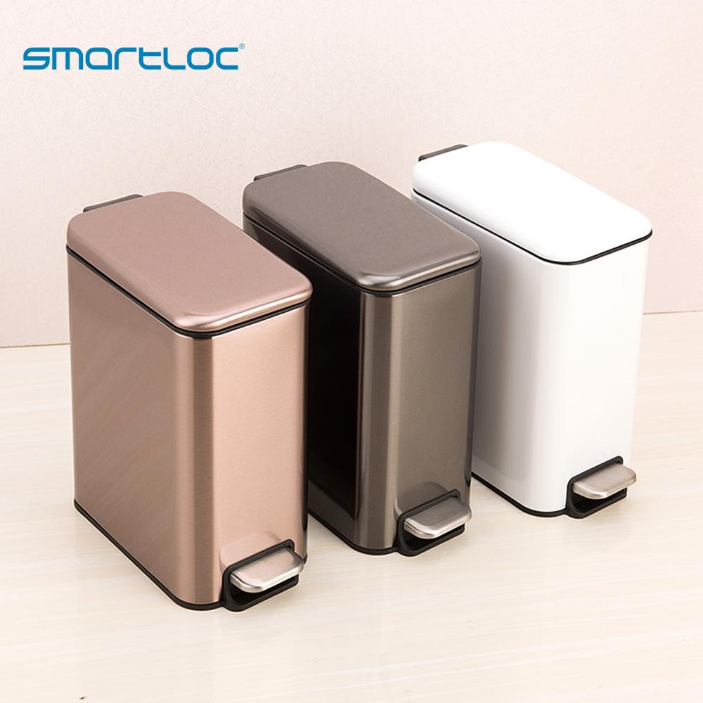 smartloc 5L Stainless Steel Rectangle Kitchen Trash Can  Dustbin Trash Bin Waste Bin Garbage Bag Holder Garbage Bin Kitchen Bin - StorageandmoreStorage