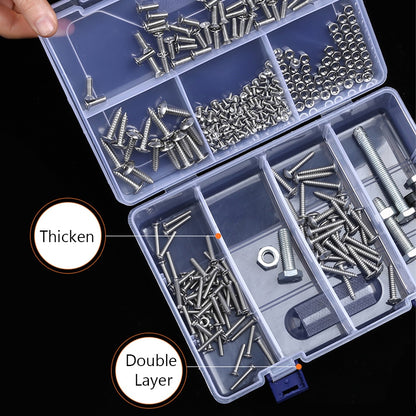 Transparent Plastic Jewelry Storage Box Tool Sorting Box Earring Bead Screw Toy Case Adjustable Parts Organizer Container 2021 - StorageandmoreStorage