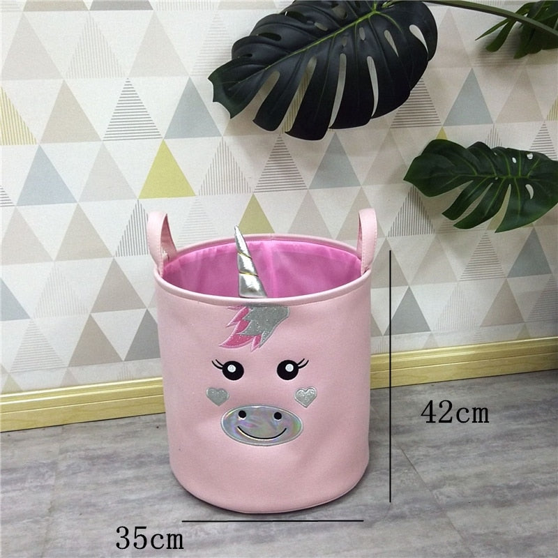 Sundries Storage Barrels High Capacity Pink Cat Dinosaur Foldable Toy Storage Box Home Organizer Dirty Laundry Basket - StorageandmoreStorage