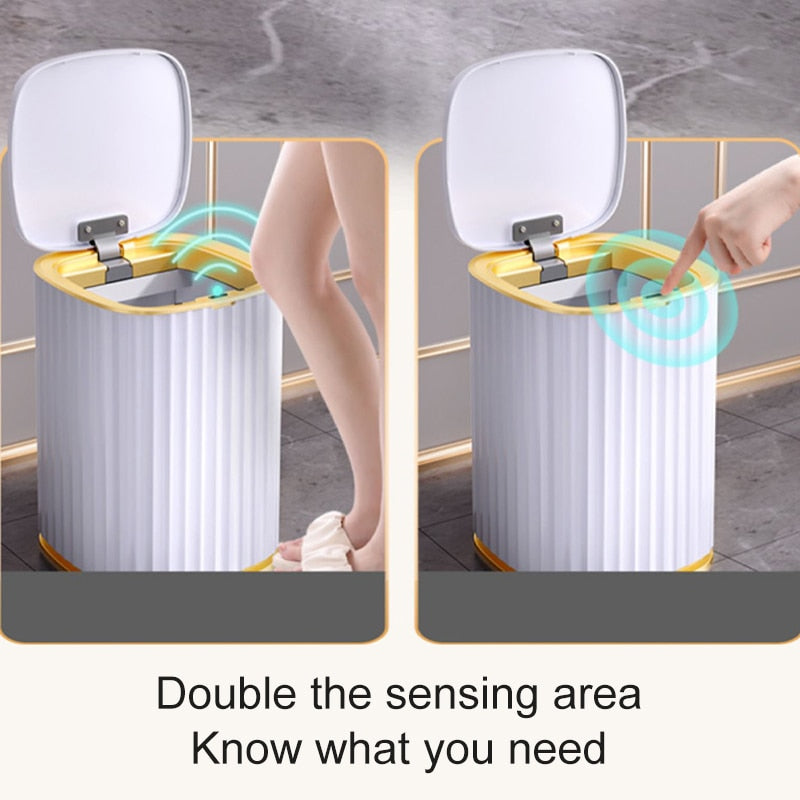 Smart Sensor Garbage Bin Kitchen Bathroom Toilet Trash Can Best Automatic Induction Waterproof Bin with Lid 10/15L - StorageandmoreStorage