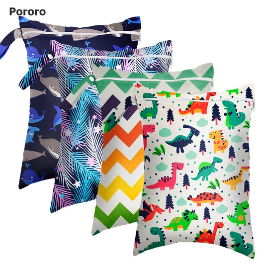 Pororo baby diaper bag size 30*40cm waterproof PUL printed single pocket nappy bags, laundry wet bag for babies cloth diaper - StorageandmoreStorage