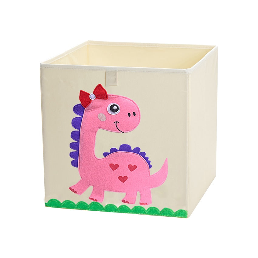 13 inch Foldable Embroidery Animal Cube Storage Box Oxford Fabric Kids Toys Organizers Bins Chest Organizer for Kids Nursery - StorageandmoreStorage