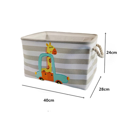 Cartoon Cars Printed Storage Basket For Toys Fabric Clothes Organizer Folding Large Laundry Basket For Dirty Clothes - StorageandmoreStorage