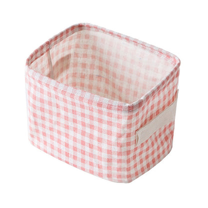 Linen Desktop Storage Basket Sundries Toy Storage Box Laundry Basket Underwear Cosmetic Organizer Office Stationery Organizer - StorageandmoreStorage