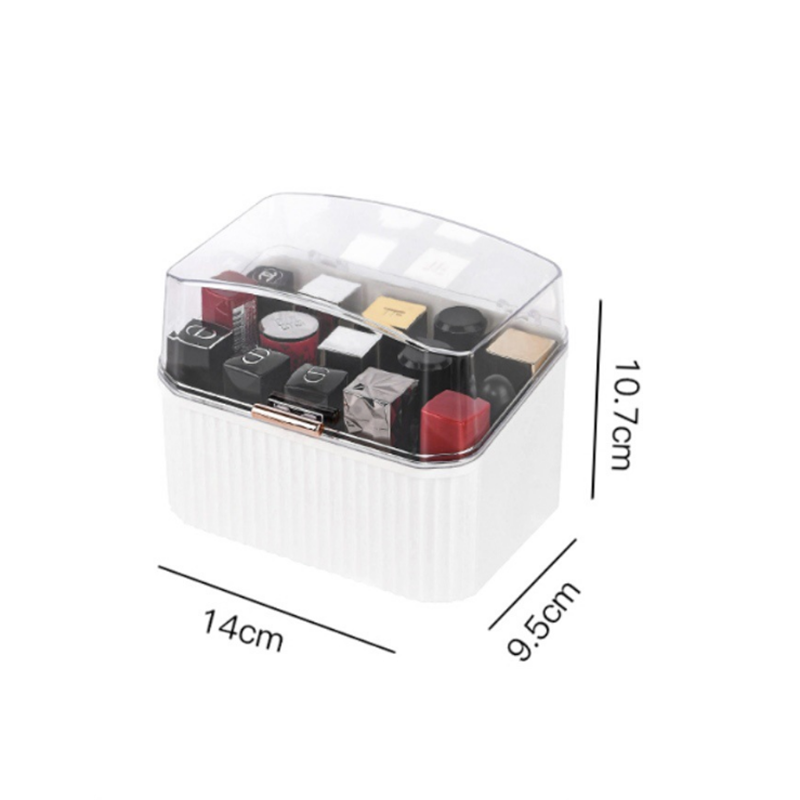 Makeup Organizer Cosmetic Storage Box Lipstick Rack Jewelry Storage Box Cosmetic Brush Portable Drawer with Cover Dust-proof - StorageandmoreStorage