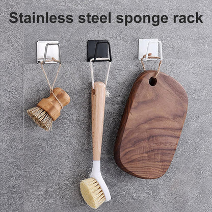 Sink Sponge Rack Drain Storage Shelf Stainless Steel Kitchen Wire Ball Rag Organizer Holder Kitchen storage rack - StorageandmoreStorage