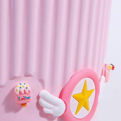 Creative Pink Waste Bin Anime Card Captor Sakura Plastic Trash Can Kawaii Cartoon Home Office Desktop Garbage Storage Basket New - StorageandmoreStorage