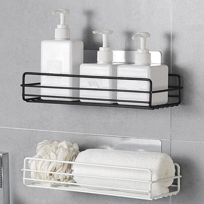 2pcs Bathroom shelf Corner Storage Rack Organizer Shower Wall Shelf Adhesive No Drilling Iron Kitchen Bathroom Shelve Kitchen - StorageandmoreStorage