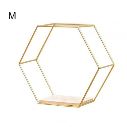 Wall Shelf Floating Shelves Wall Mounted Hexagon Storage Holder Storage Rack for Bedroom Living Room Office Organizer Decor - StorageandmoreStorage