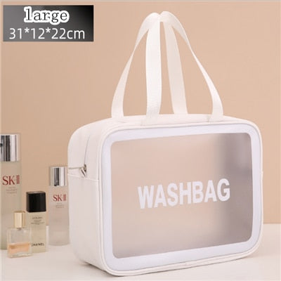 Women Portable Travel Wash Bag Female Transparent Waterproof Makeup Storage Pouch Large Capacity Cosmetic Organizer Beauty Case - StorageandmoreStorage