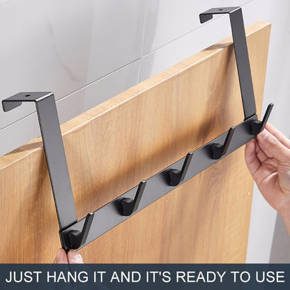 304 Stainless Steel Hooks Over Door 5Hooks Home Organizer Rack Clothes Coat Hat Towel Hanger Bathroom Kitchen Accessories Holder - StorageandmoreStorage