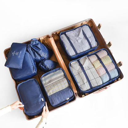 8/6/1 pieces Set Travel Organizer Storage Bags Suitcase Packing Set Storage Cases Portable Luggage Organizer Clothe Shoe Pouch - StorageandmoreStorage