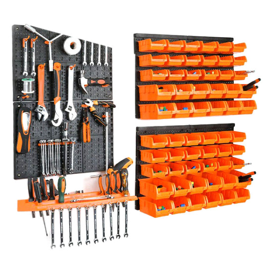 Wall-Mounted Hardware Tool Hanging Board Parts Storage Box Garage Workshop Storage Rack Screw Wrench Classification Tool Box - StorageandmoreStorage