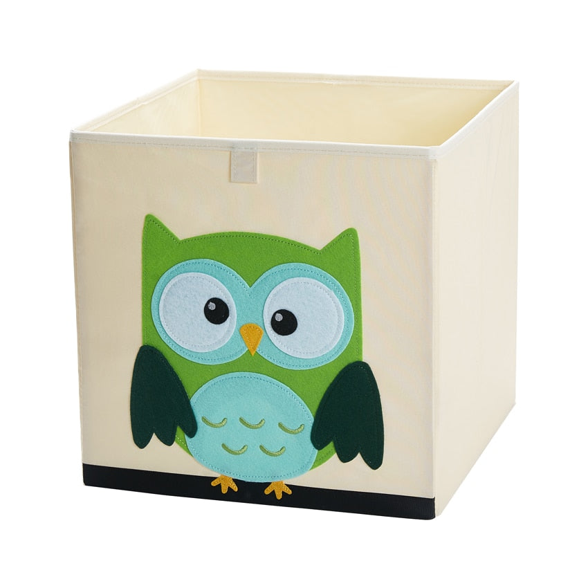 13 inch Foldable Embroidery Animal Cube Storage Box Oxford Fabric Kids Toys Organizers Bins Chest Organizer for Kids Nursery - StorageandmoreStorage