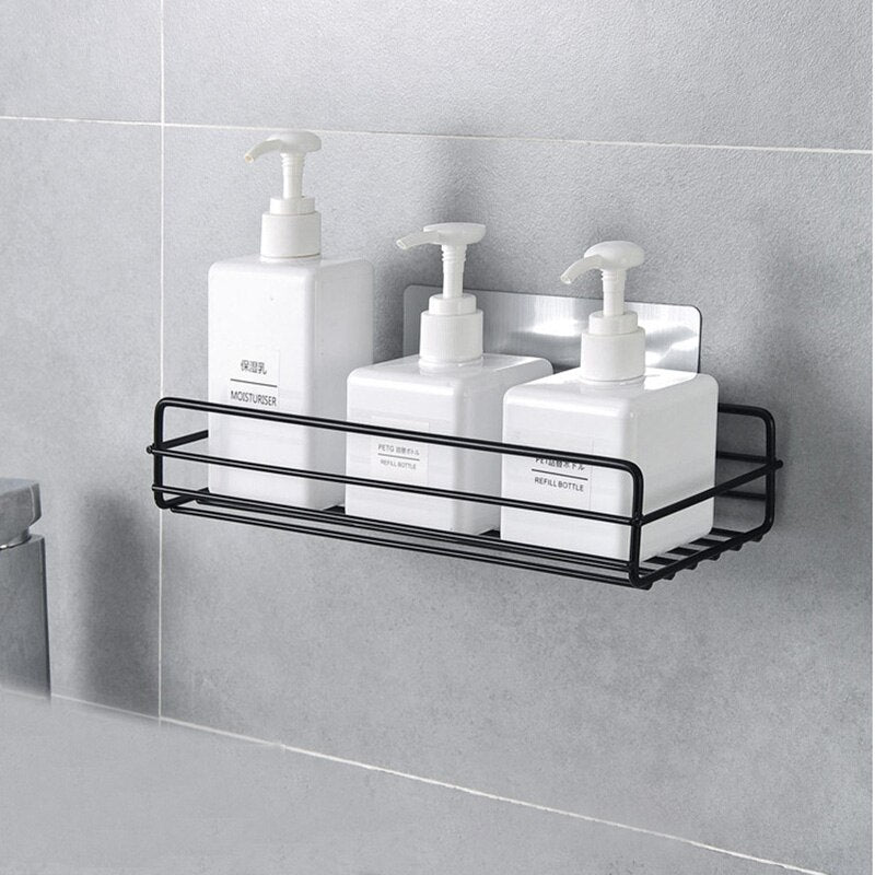 Bathroom Shelf Shower Shelves Shampoo Storage Rack Kitchen Storage Holder Punch-Free Wall Mounted Organizer Bathroom Accessories - StorageandmoreStorage