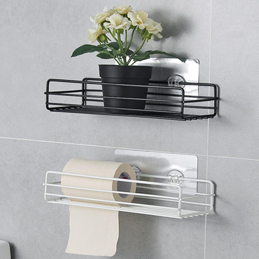 2pcs Bathroom shelf Corner Storage Rack Organizer Shower Wall Shelf Adhesive No Drilling Iron Kitchen Bathroom Shelve Kitchen - StorageandmoreStorage